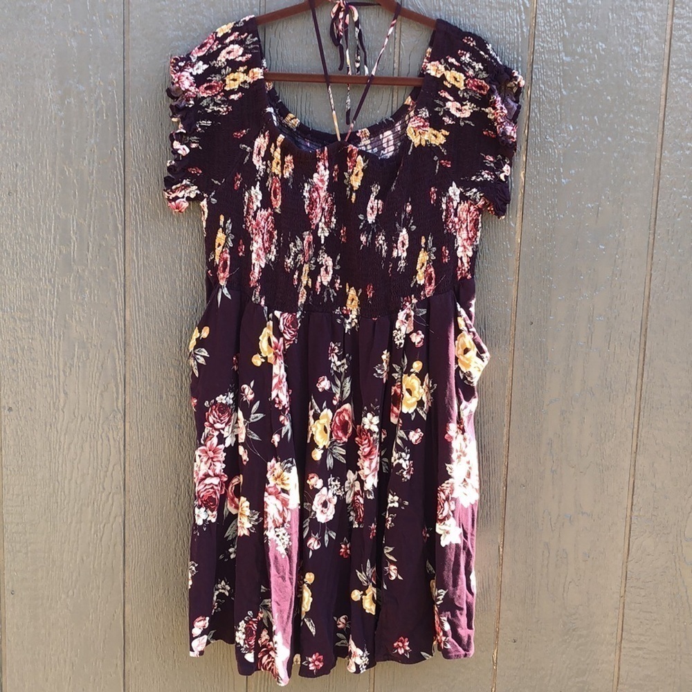 Torrid Halter Smocked Floral Dress Size 4X - Picture 5 of 12